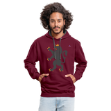 Sudadera con capucha en contraste"Urban lion" - burgundy/charcoal