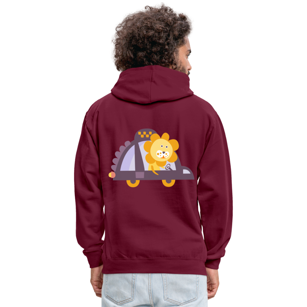 Sudadera con capucha en contraste"Urban lion" - burgundy/charcoal