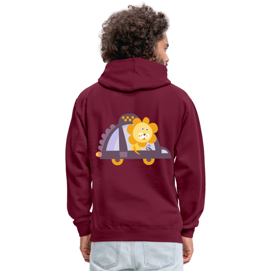 Sudadera con capucha en contraste"Urban lion" - burgundy/charcoal