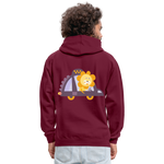 Sudadera con capucha en contraste"Urban lion" - burgundy/charcoal