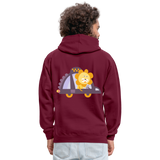 Sudadera con capucha en contraste"Urban lion" - burgundy/charcoal