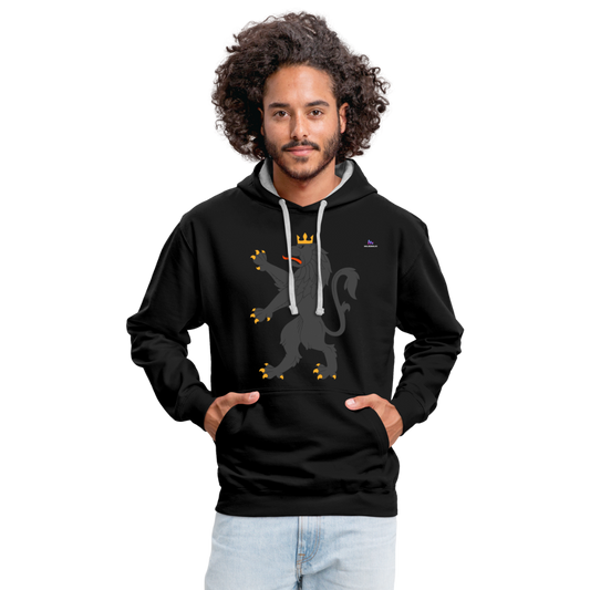 Sudadera con capucha en contraste"Urban lion" - black/heather grey