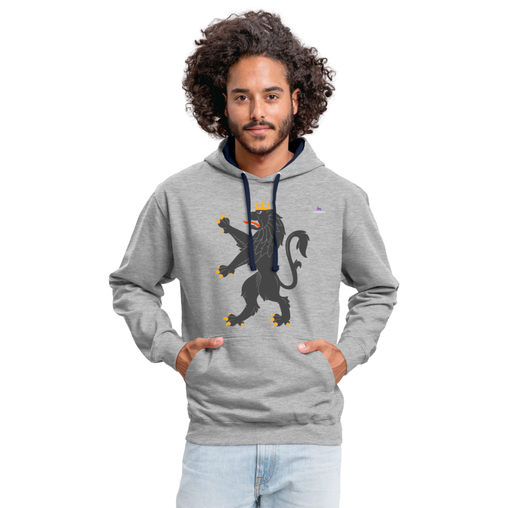 Sudadera con capucha en contraste"Urban lion" - heather grey/navy