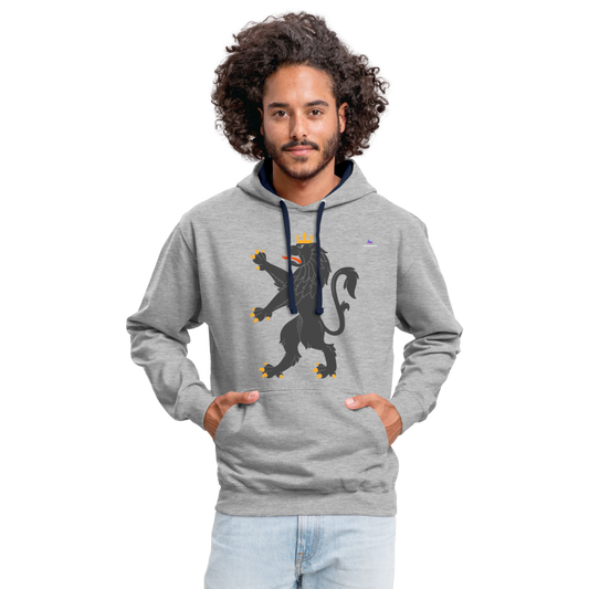 Sudadera con capucha en contraste"Urban lion" - heather grey/navy