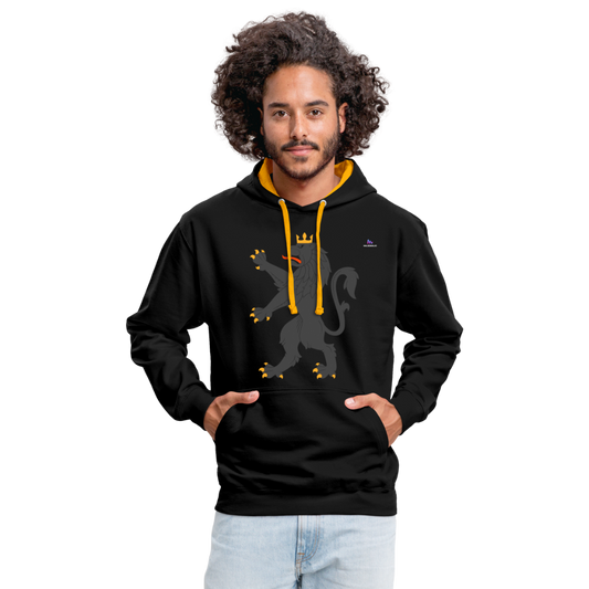 Sudadera con capucha en contraste"Urban lion" - black/gold