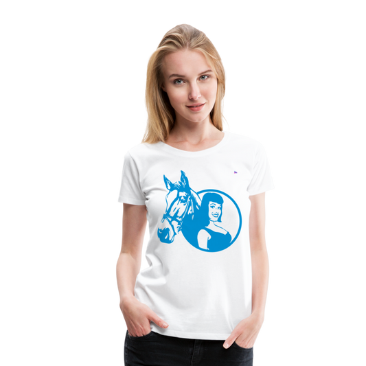Camiseta premium"Girl with horse" - white