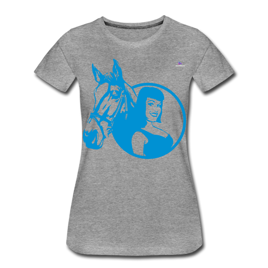 Camiseta premium"Girl with horse" - heather grey
