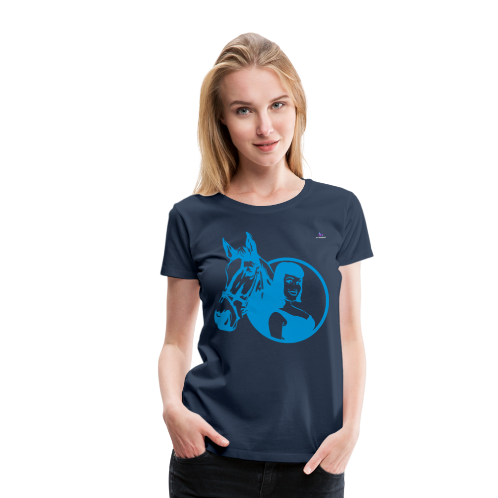 Camiseta premium"Girl with horse" - navy