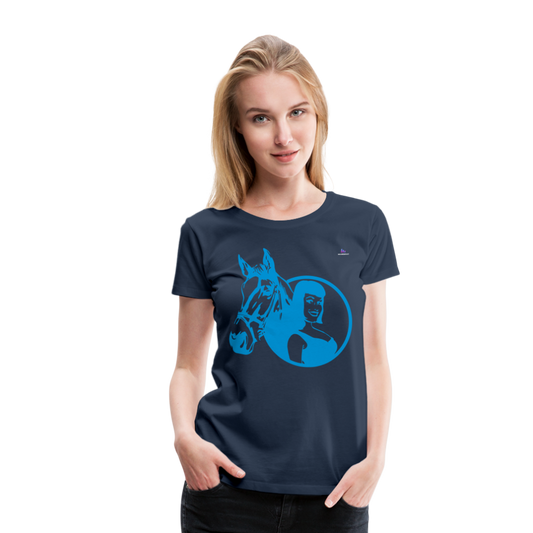 Camiseta premium"Girl with horse" - navy