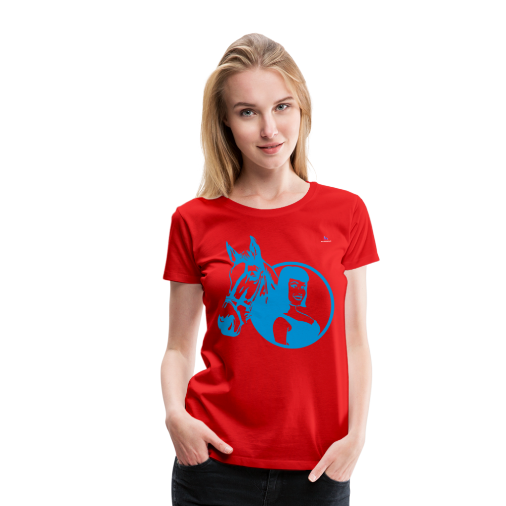Camiseta premium"Girl with horse" - red