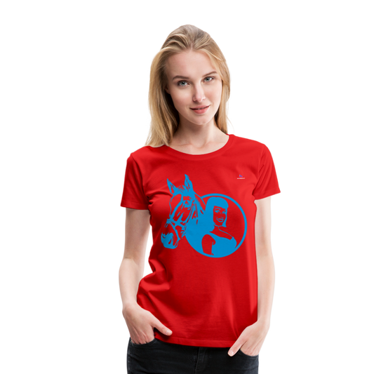 Camiseta premium"Girl with horse" - red