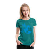 Camiseta premium"Girl with horse" - diva blue