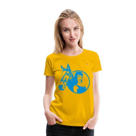 Camiseta premium"Girl with horse" - sun yellow