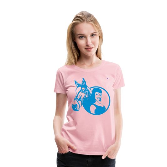 Camiseta premium"Girl with horse" - rose shadow