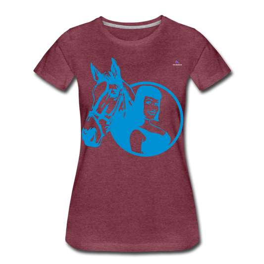 Camiseta premium"Girl with horse" - heather burgundy