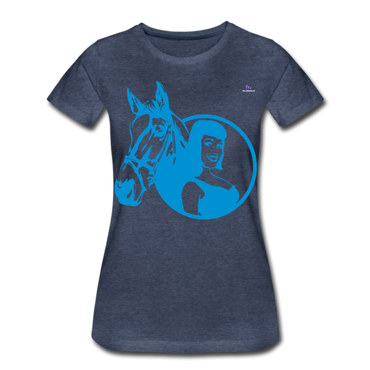Camiseta premium"Girl with horse" - heather blue