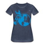 Camiseta premium"Girl with horse" - heather blue