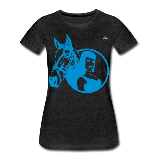 Camiseta premium"Girl with horse" - charcoal grey