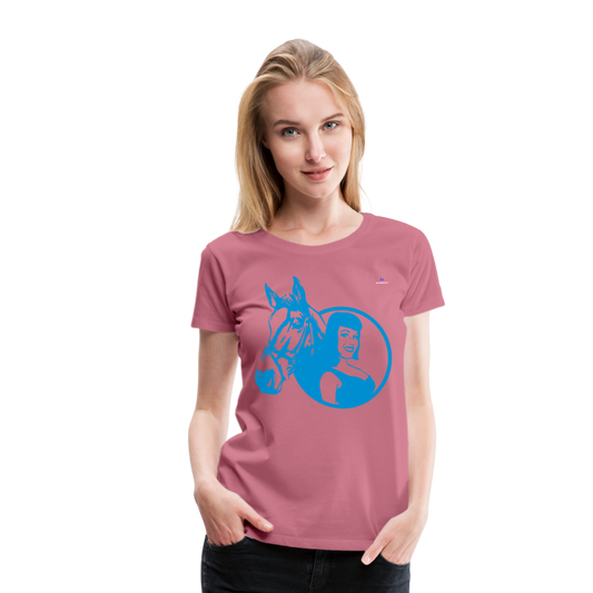 Camiseta premium"Girl with horse" - mauve