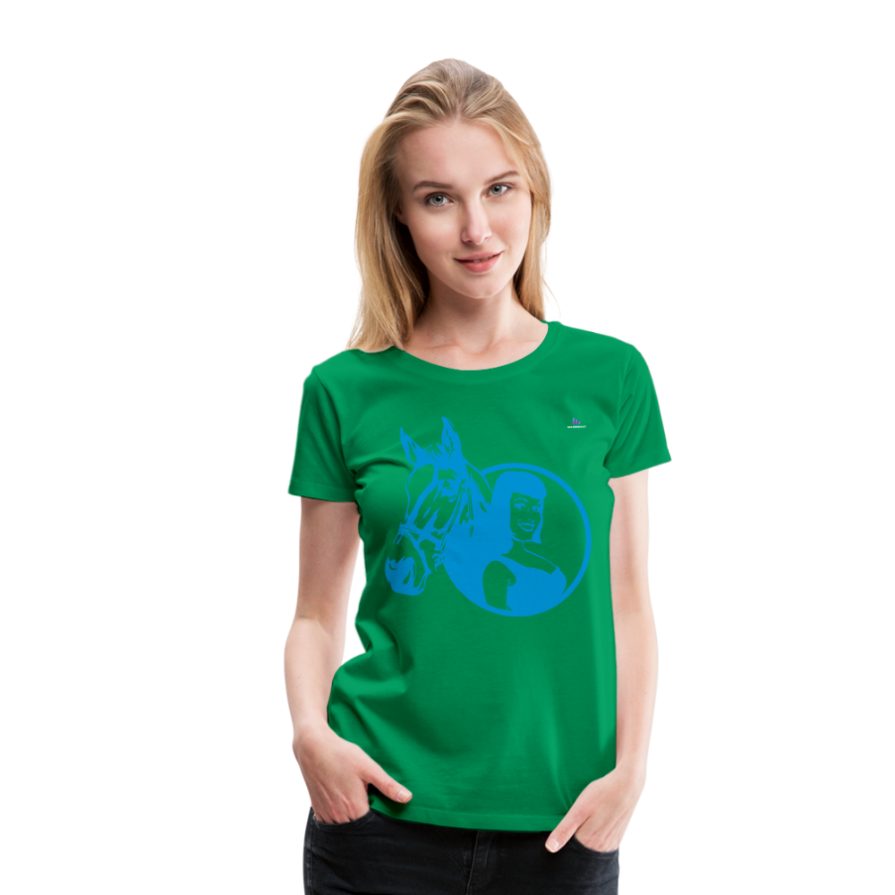 Camiseta premium"Girl with horse" - kelly green