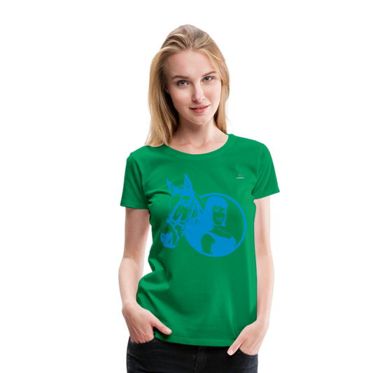 Camiseta premium"Girl with horse" - kelly green