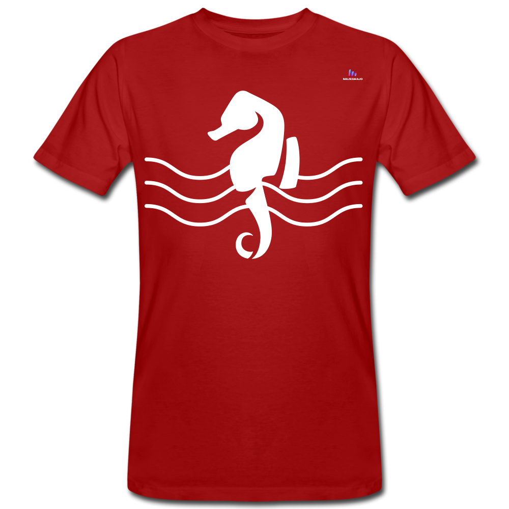 Camiseta ecológica"seahorse" - dark red