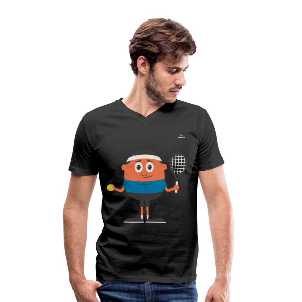 Camiseta ecológica con cuello de pico de Stanley & Stella"Sportler Tenis" - black