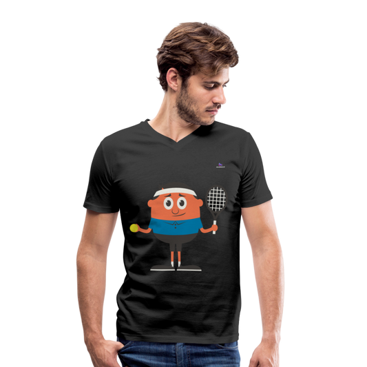 Camiseta ecológica con cuello de pico de Stanley & Stella"Sportler Tenis" - black