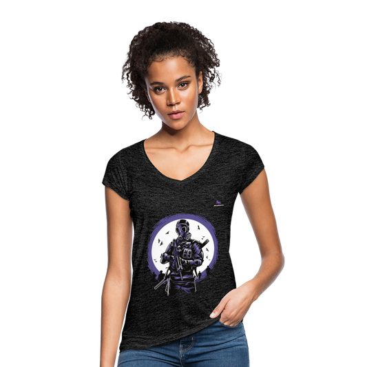 Camiseta vintage"gasmask soldier" - charcoal grey