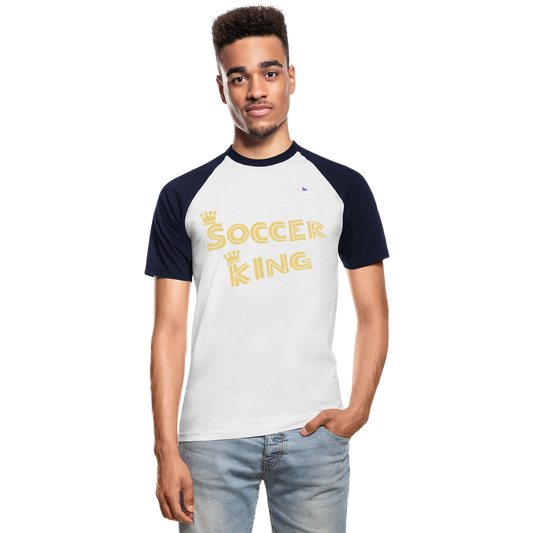 Camiseta béisbol manga corta"Soccer King" - white/navy
