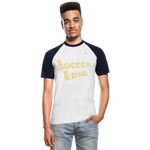 Camiseta béisbol manga corta"Soccer King" - white/navy