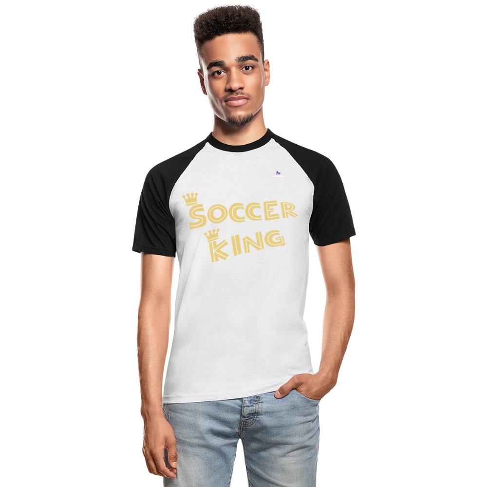 Camiseta béisbol manga corta"Soccer King" - white/black