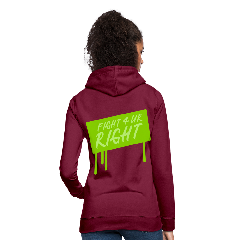 Sudadera con capucha"Fight for right" - bordeaux