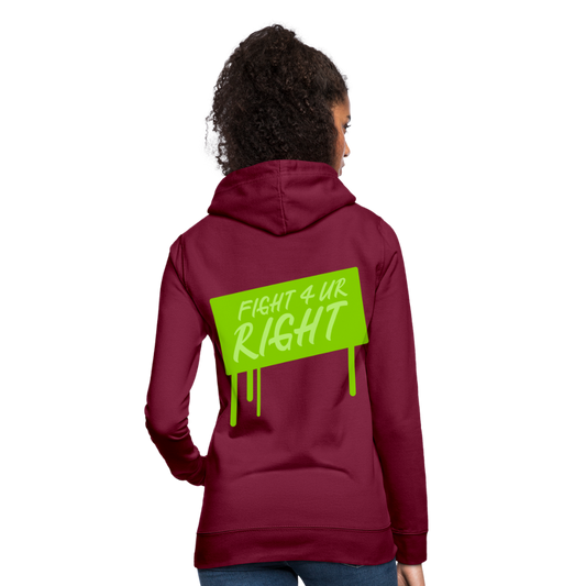 Sudadera con capucha"Fight for right" - bordeaux