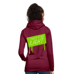 Sudadera con capucha"Fight for right" - bordeaux