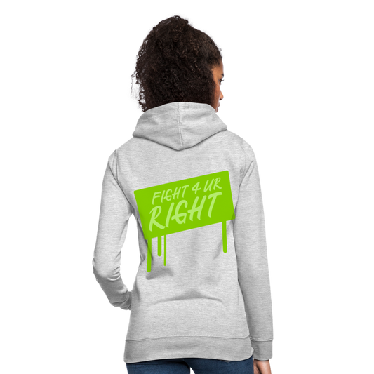 Sudadera con capucha"Fight for right" - light heather grey