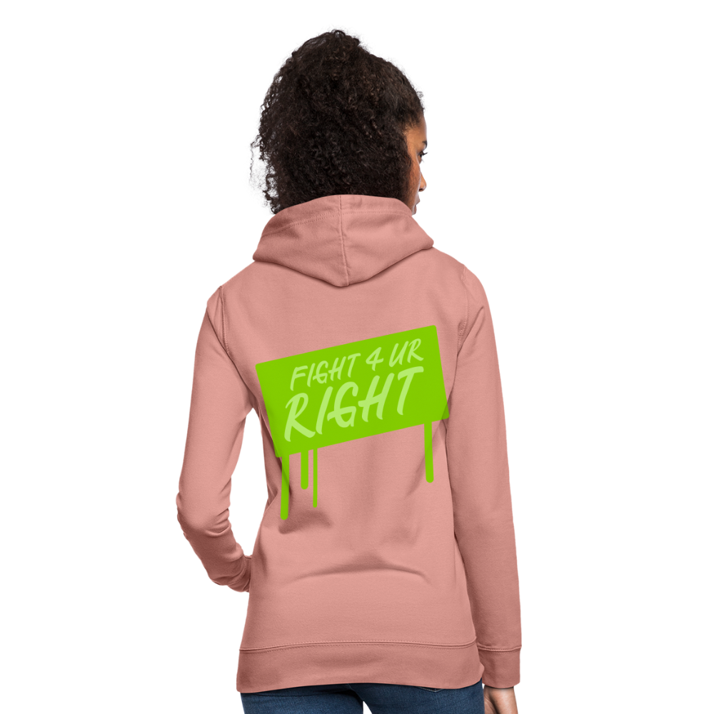 Sudadera con capucha"Fight for right" - dusky rose