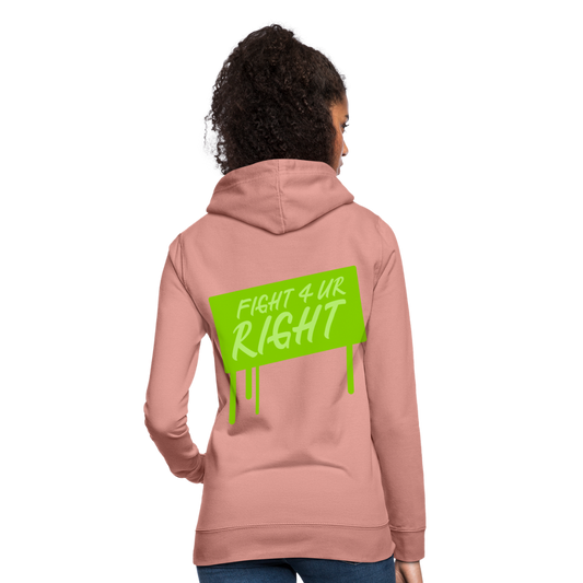 Sudadera con capucha"Fight for right" - dusky rose