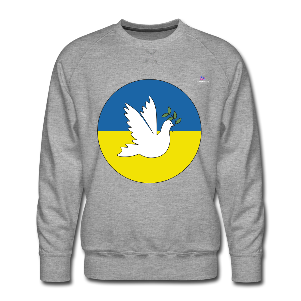 Sudadera premium"Peace Dove Ukraine" - heather grey