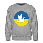 Sudadera premium"Peace Dove Ukraine" - heather grey