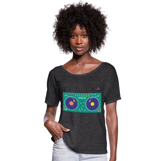 Camiseta con mangas murciélago de Bella + Canvas"Turn table" - charcoal grey