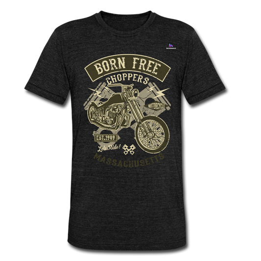 Camiseta Tri-Blend unisex de Bella + Canvas"born free" - heather black