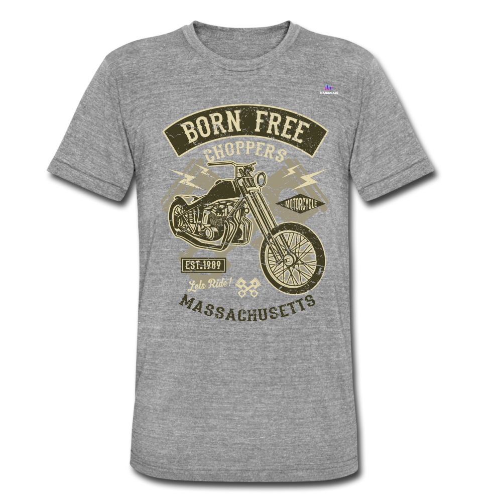 Camiseta Tri-Blend unisex de Bella + Canvas"born free" - heather grey