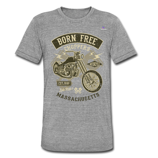 Camiseta Tri-Blend unisex de Bella + Canvas"born free" - heather grey
