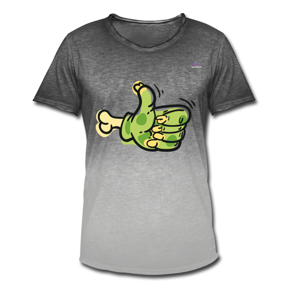 Camiseta degradada"zombie thumb left" - dip dye grey