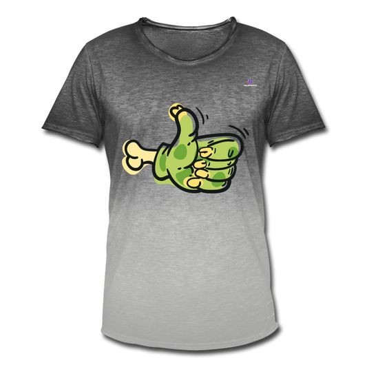 Camiseta degradada"zombie thumb left" - dip dye grey