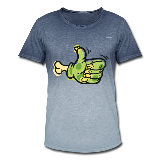 Camiseta degradada"zombie thumb left" - dip dye denim