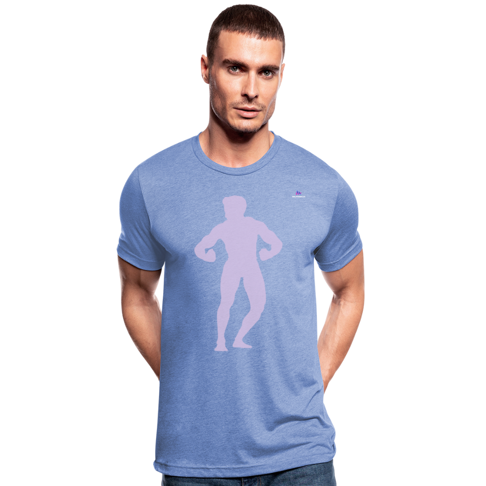 Camiseta Tri-Blend unisex de Bella + Canvas"posing body builder" - heather blue