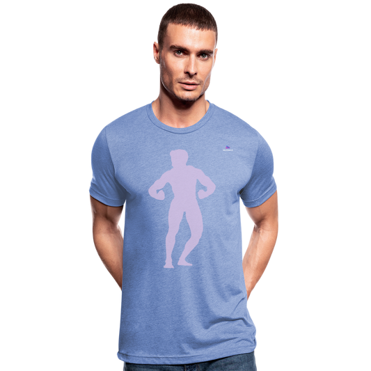 Camiseta Tri-Blend unisex de Bella + Canvas"posing body builder" - heather blue
