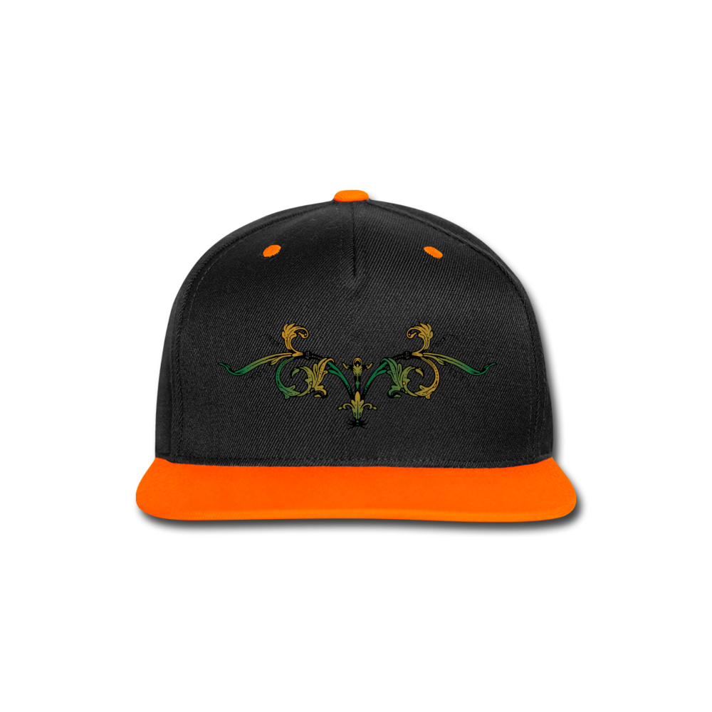 Gorra contraste Snapback"ornament" - black/neon orange